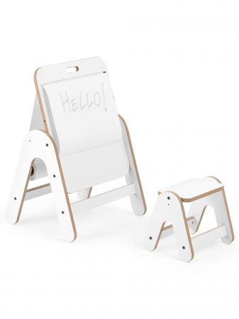 Jucării exterior - Masuta si tabla 2 in 1 cu scaunel MamaToyz Massam MDF