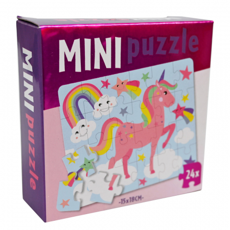 Puzzle - Mini puzzle de buzunar - unicorn
