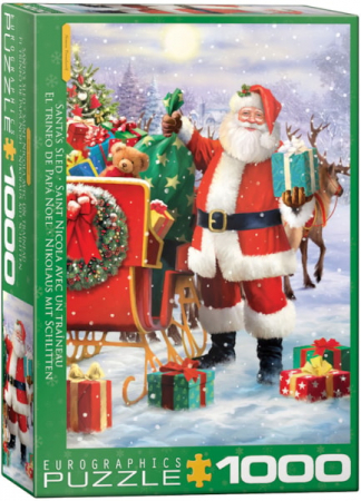 Jocuri educative - Mos Craciun si sania magica, puzzle 1000 piese
