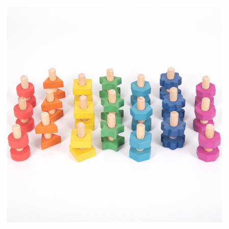 Nuts & Bolts, set suruburi si piulite din lemn, TickiT [4]