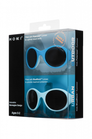 Ochelari de soare pentru copii MOKKI Click & Change, protectie UV, bleu, 0-2 ani, set 2 perechi [2]
