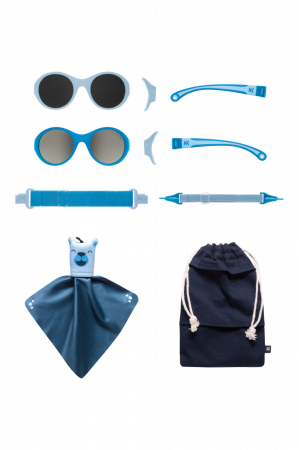 Ochelari de soare pentru copii MOKKI Click & Change, protectie UV, bleu, 0-2 ani, set 2 perechi [1]