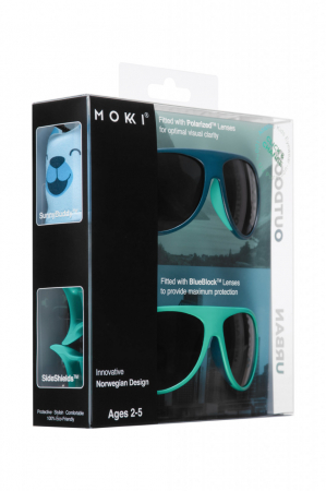 Ochelari de soare pentru copii MOKKI Click & Change, protectie UV, bleu, 2-5 ani, set 2 perechi [3]