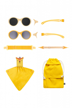 Ochelari de soare pentru copii MOKKI Click & Change, protectie UV, galben, 0-2 ani, set 2 perechi [1]