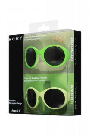 Ochelari de soare pentru copii MOKKI Click & Change, protectie UV, verde, 0-2 ani, set 2 perechi [2]