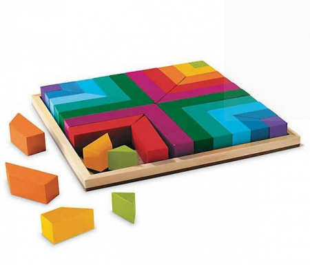 Jucării Montessori - Pattern play - joc de constructie din lemn