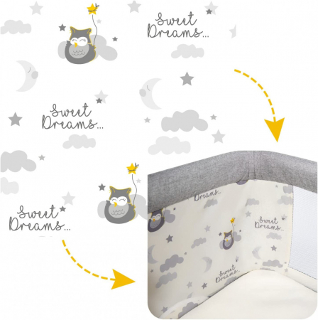 Patut 3 in 1 co-sleeping Skiddou Natt, Normandic Dream, Gri deschis [4]