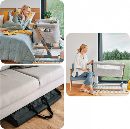 Patut 3 in 1 co-sleeping Skiddou Natt, Normandic Wood, Wood-gri [6]