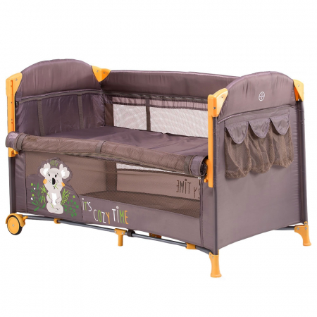 Pătuțuri și accesorii - Patut pliabil Chipolino Merida vanilla cu laterala culisanta