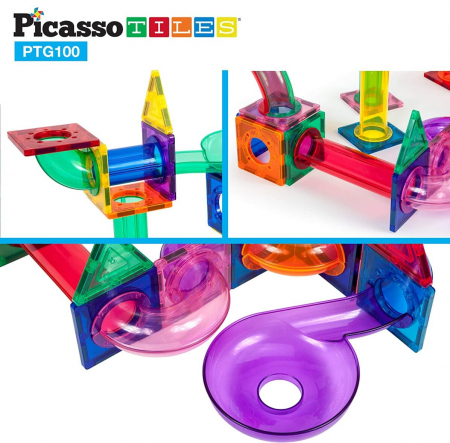 Traseu magnetic cu bile (Marble Run), 100 de piese [3]