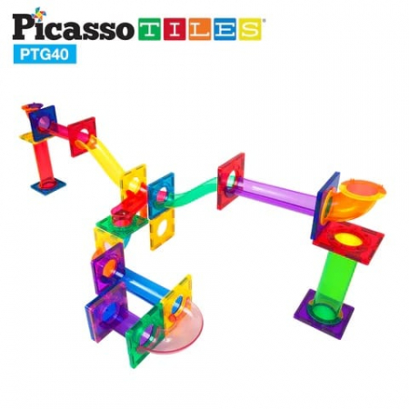 PicassoTiles Traseu magnetic cu bile (Marble Run) 40 de piese [7]