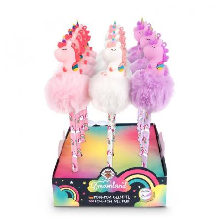Pix cu gel, cu pom-pom si capac in forma de unicorn [1]