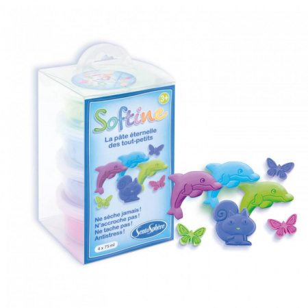 Plastilină - Plastilina Softine - 4 cutii Culori Reci