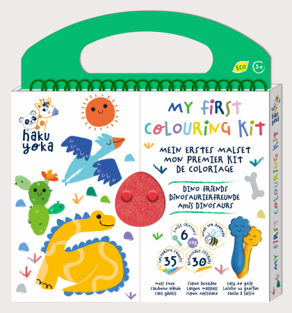 Idei de cadouri sub 100 de lei - Primul meu kit de desenat - Prietenii Dinozauri, Haku Yoka, portabil