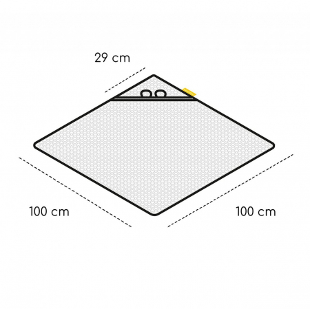 Prosop nou nascut Skiddou Skumi, 100% bumbac, cu gluga cu urechiuse, Gri inchis, 100x100cm [7]