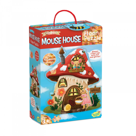 Puzzle - Puzzle de podea in forma de ciupercuta, Casuta soriceilor, Mouse House Floor Puzzle
