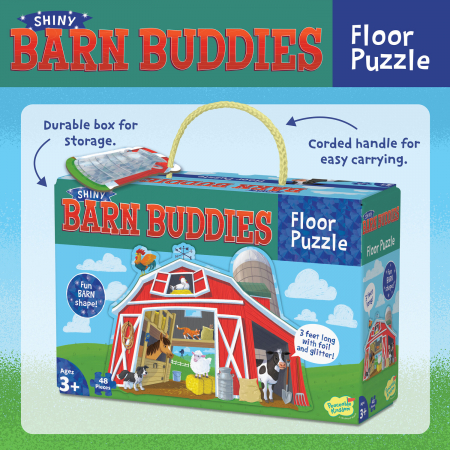 Puzzle de podea in forma de hambar, Barn budies floor puzzle, Peaceable Kingdom [9]