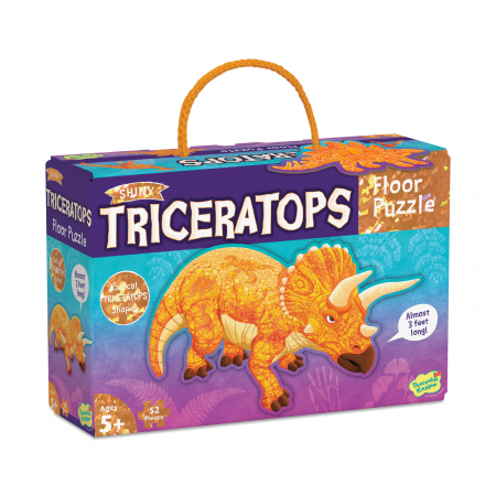 Puzzle de podea - Peaceable Kingdom Puzzle de podea in forma de triceratop Triceratops Floor Puzzle