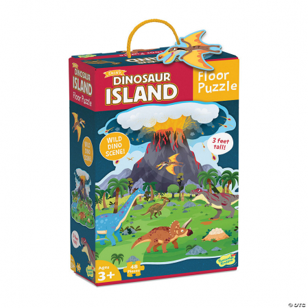 Jucarii Educative - Puzzle de podea Insula dinozaurilor, Dinosaur island floor puzzle, Peaceable Kingdom