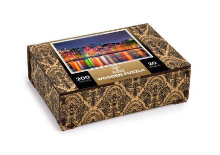 Halloween - Puzzle din lemn, Amsterdam noaptea, 200 piese