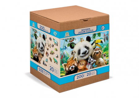 Idei de cadouri - Puzzle din lemn, Bine ai venit in jungla, 200 piese