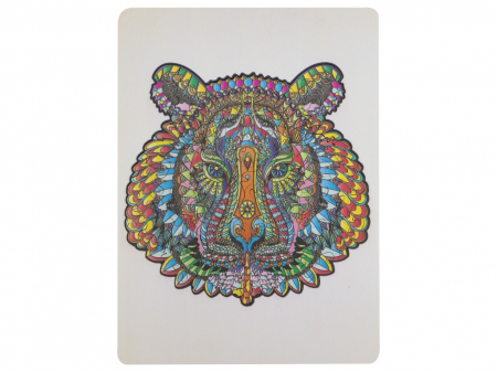 Puzzle din lemn cu forme unice, Tigru, 130 piese, Moxy [8]