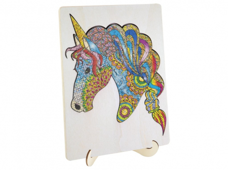 Puzzle din lemn cu forme unice, Unicorn, 137 piese, Moxy [3]