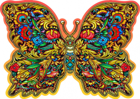 Puzzle din lemn, Fluture colorat, 250 piese [5]