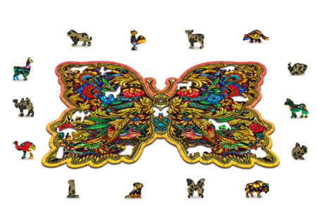 Puzzle din lemn, Fluture colorat, 250 piese [3]