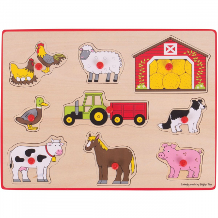 Jucării copii 5-6 ani - Puzzle din lemn incastru - Ferma