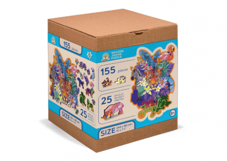 Idei de cadouri - Puzzle din lemn, Jungla, 155 piese