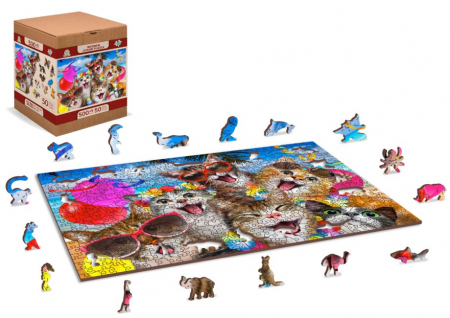 Puzzle din lemn, Petrecerea pisicutelor, 505 piese [1]