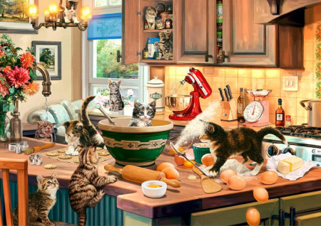 Puzzle din lemn, Pisicutele bucatari, 1010 piese [5]