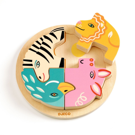 Puzzle din lemn Rondo Leo, Djeco [3]