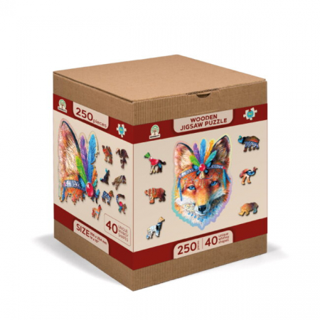 Idei de cadouri - Puzzle din lemn, Vulpe, 250 piese