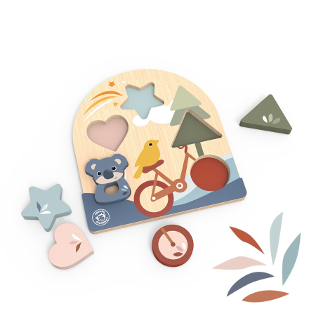 Jucării bebeluși - Puzzle educativ din lemn, Speedy Monkey