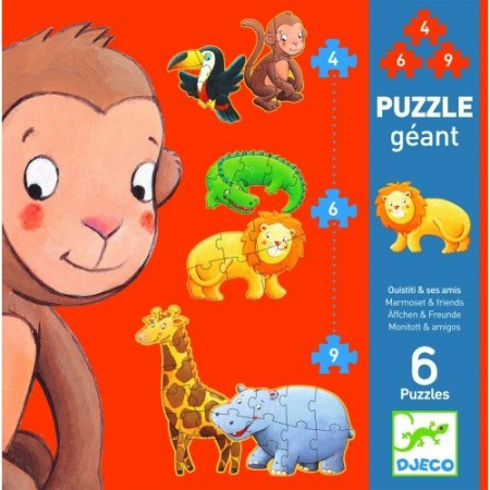 Puzzle - Puzzle gigant animale sălbatice Djeco