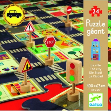 Jocuri educative pentru școală/grădiniță - Puzzle gigant Djeco Orașul