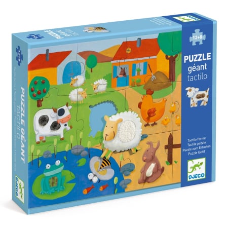 Puzzle - Puzzle gigant tactil Ferma, Djeco