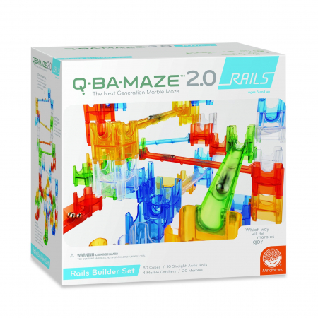 Jucarii 6-8 ani - MindWare Q-BA-MAZE 2.0: Rails builders set joc de constructie cu sine si bile
