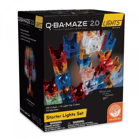 Jucarii 6-8 ani - MindWare Q-BA-MAZE 2.0: Starter Lights joc de constructie cu bile si cuburi luminoase