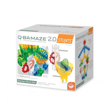 Jucării copii 5-6 ani - Q-BA-MAZE 2.0 Starter Stunt Set, joc de constructie cu bile