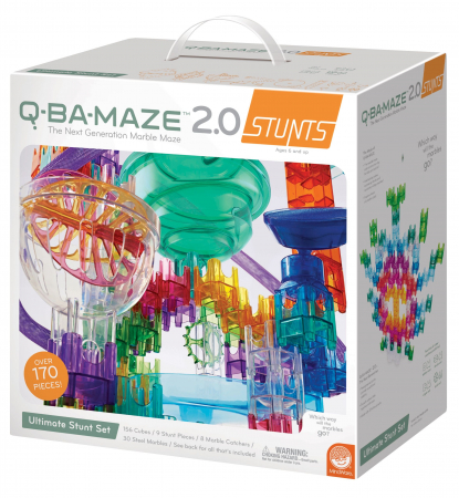 Jucarii 6-8 ani - MindWare Q-BA-MAZE 2.0 Ultimate Stunt Set joc de constructie cu bile si cascadorii