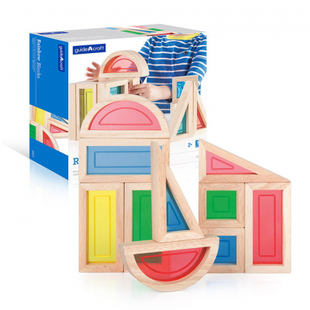 Jucării senzoriale - Rainbow Blocks set 10 piese, Guidecraft