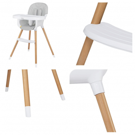 Scaun de masa 2 in 1 transformabil Skiddou Sunt, Normandic Dream, Gri deschis [3]