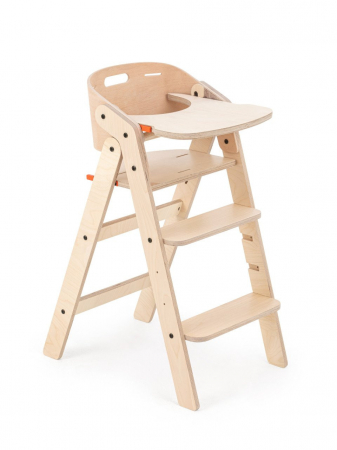 Mama și bebe - Scaun de masa pliabil din lemn MamaToyz, multifunctional si transformabil cu masuta, 6 luni - adolescent, Natur