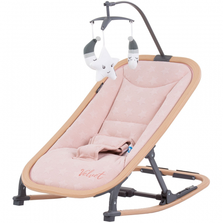 Mama și bebe - Scaunel balansoar Chipolino Velvet rose water wood