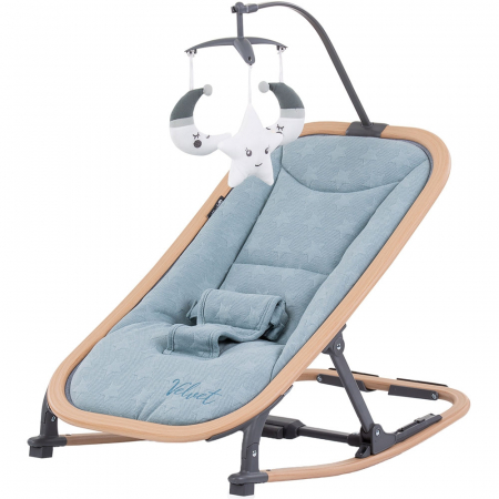 Mama și bebe - Scaunel balansoar Chipolino Velvet sky wood