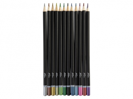 Set 12 creioane culori metalice, in cutie metalica, Fine Art, Nassau [4]