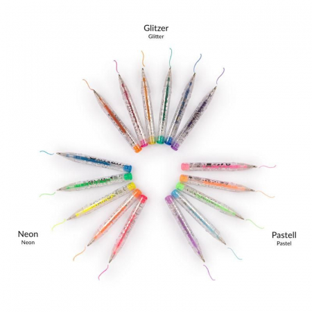 Set 16 mini pixuri cu gel, glitter, neon [1]